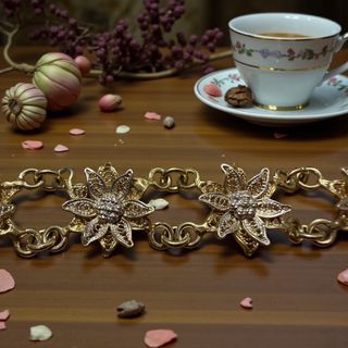 Bracciale filigrana argento dorata 925 vintage