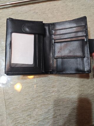 Cartera hombre piel negra - Tríptica con monedero