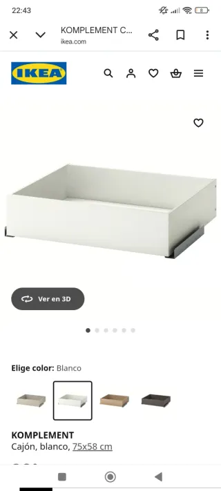Cajón Komplement 75x58 Blanco