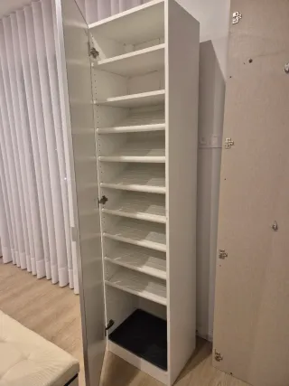 Armario zapatero PAX / ÅHEIM blanco/espejo