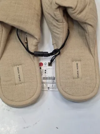 ZARA HOME Pantuflas Beige Talla M