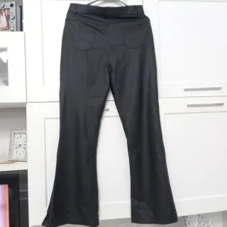 Pantaloni a zampa similpelle neri tg