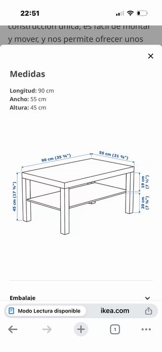 Mesa de centro Ikea negra