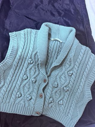 Chaleco Zara Lana Trenzado Talla L