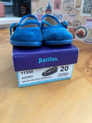 Merceditas azules terciopelo Batilas talla 20