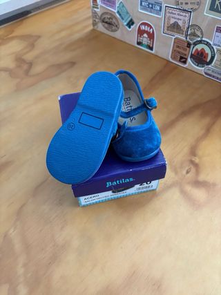 Merceditas azules terciopelo Batilas talla 20