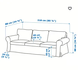 Sofá Ikea Ektorp 3 plazas rojo