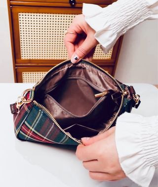 Borsa elegante a quadri