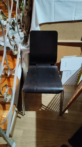 4 Sillas comedor/cocina madera y metal