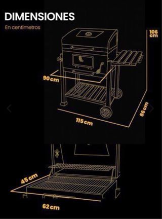 Barbacoa de carbón negra