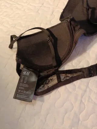 Sujetador negro encaje H&M 75 A