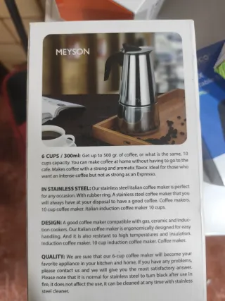 Cafetera Inducción MEYSON 6 Tazas 300ml