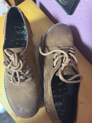 Zapatos tipo boucher mujer cordones plataforma