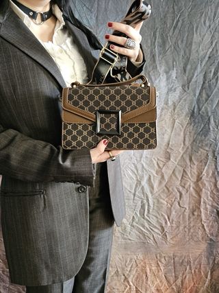 Borsa elegante beige e marrone