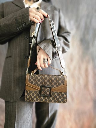 Borsa elegante beige e marrone