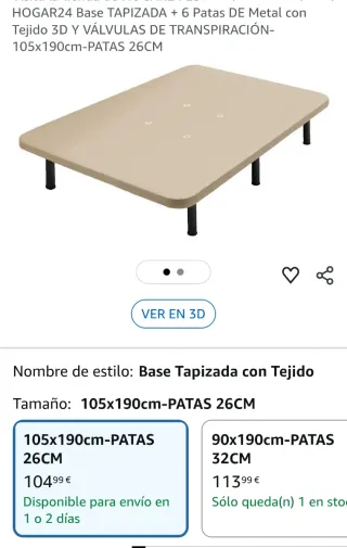 Somier y colchón 105 cm SEMINUEVO