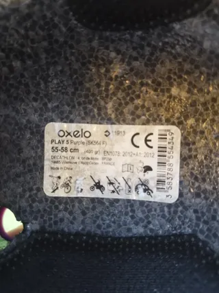 Casco Oxelo Talla 52-58 en Morado o Negro