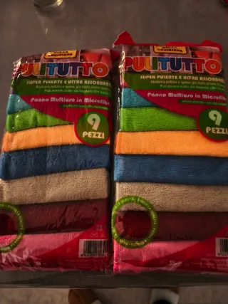 2 Set 9 Panni Multiuso Pulitutto Microfibra