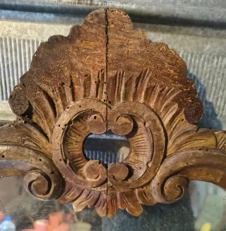 Consolle antica in legno e vetro