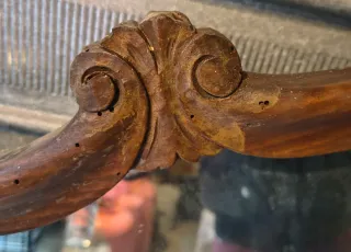 Consolle antica in legno e vetro