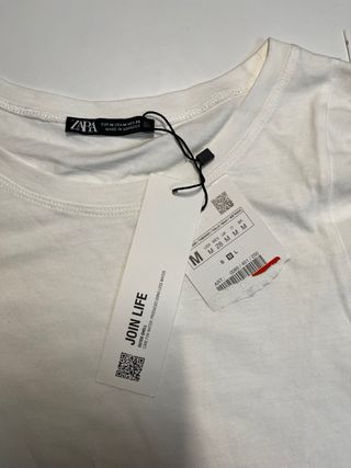 Blusa Zara Hombros Descubiertos Blanca