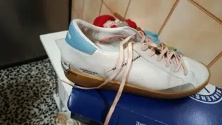 Scarpe Golden Goose Uomo Bianco Azzurro