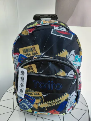 Mochila Totto Negra Estampada