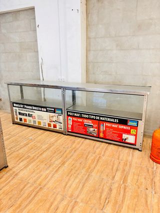 Expositor Vitrina Acero Inoxidable y Cristal