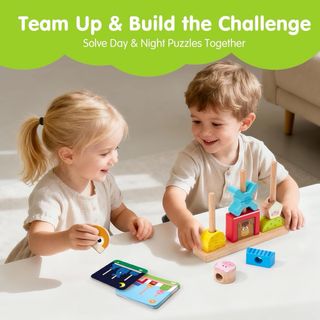 NUEVO! Juguetes Montessori Bloques Madera 1 Año