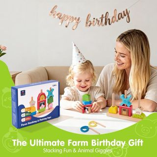 NUEVO! Juguetes Montessori Bloques Madera 1 Año