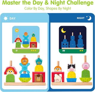 NUEVO! Juguetes Montessori Bloques Madera 1 Año