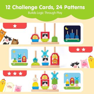 NUEVO! Juguetes Montessori Bloques Madera 1 Año