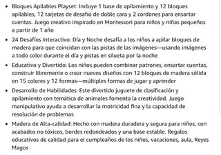 NUEVO! Juguetes Montessori Bloques Madera 1 Año