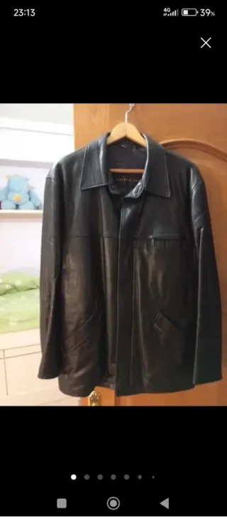 Chaqueta de piel hombre caramelo