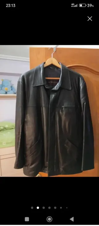 Chaqueta de piel hombre caramelo