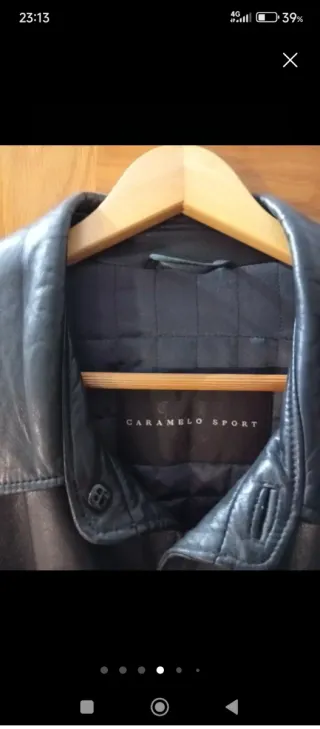 Chaqueta de piel hombre caramelo