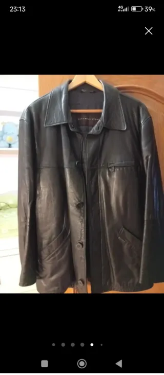 Chaqueta de piel hombre caramelo