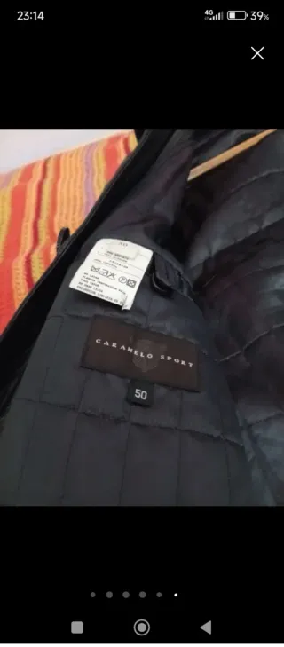 Chaqueta de piel hombre caramelo