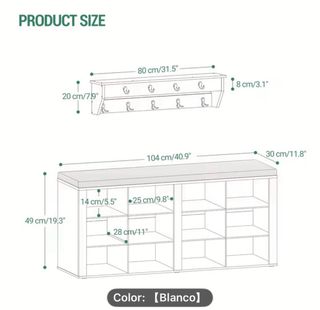 Zapatero Perchero Blanco Nuevo