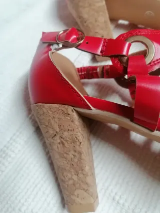 Sandálias Vermelhas Salto Bloco