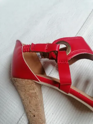 Sandálias Vermelhas Salto Bloco