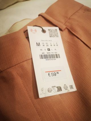 Pantalones Zara anchos rosa