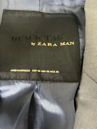 Traje Zara Gris Hombre 46  Pantalón negro talla 38