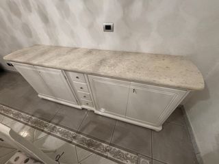 Credenza legno laccato e marmo