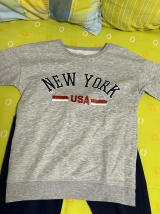 Conjunto chándal gris y azul niño 11-12 años