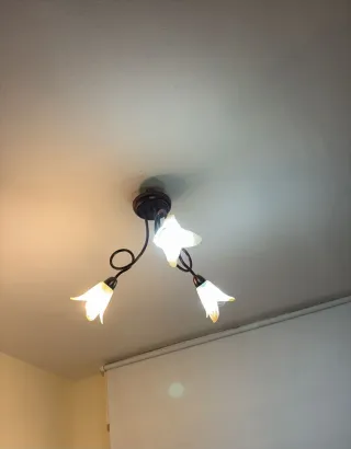 Lámpara de techo de cristal y metal