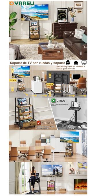 NUEVO! Mueble TV con Ruedas y Cajón
