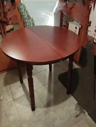 Mesa redonda de madera 80cm