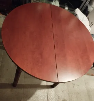 Mesa redonda de madera 80cm