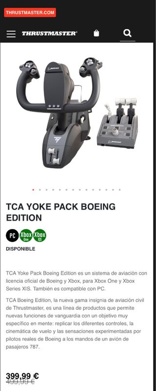 Thrustmaster Boeing Edition Yoke y Throttle